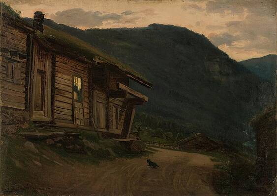 Dog Painting - Sommernatt, Setesdal by Amaldus Nielsen