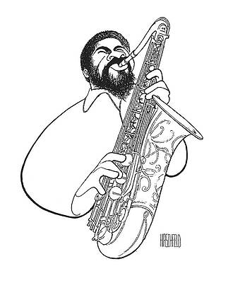 Music Drawing - Sonny Rollins by Al Hirschfeld