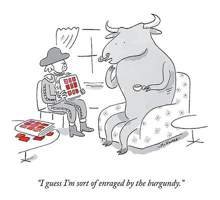 Bull and Matador Discuss Colors Wall Art