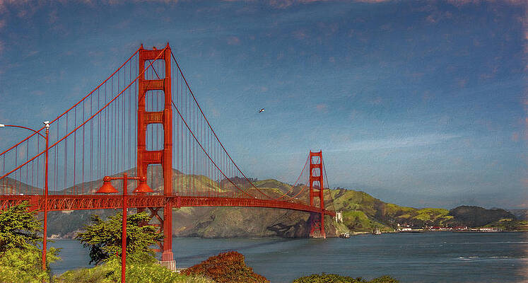 Vibrant Wall Art featuring the photograph Spanning The Bay, The Golden Gate Bridge by Marcy Wielfaert