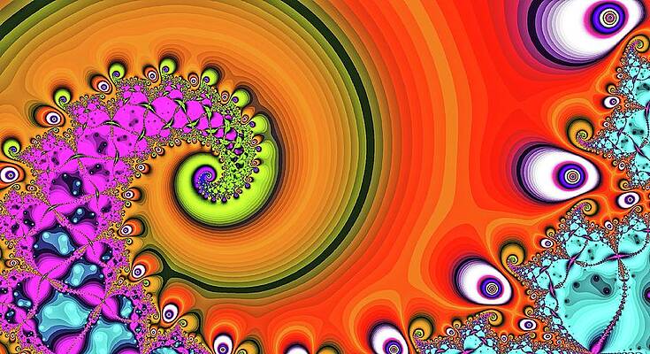 Textured Wall Art featuring the digital art Spiral Into The Zone Orange by Don Northup