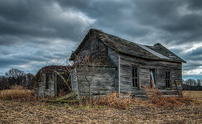 Wall Art featuring the photograph Spooky Old Abandoned  School House by Lloyd Gillies