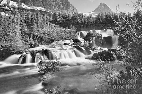 Wall Art featuring the photograph Spring 2019 At Red Rock Falls Black And White by Adam Jewell