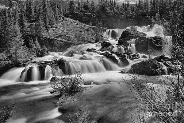 Wall Art featuring the photograph Spring 2019 Red Rock Falls Gusher Black And White by Adam Jewell