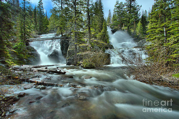 Wall Art featuring the photograph Springtime At Glacier Twin Falls by Adam Jewell