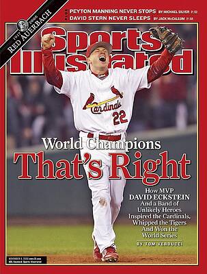 David Eckstein Celebrates Cardinals Victory Photograph