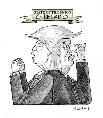 Nose Drawing - State Of The Union Recap by Peter Kuper