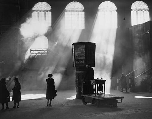 Sunlit Train Station Scene Wall Art