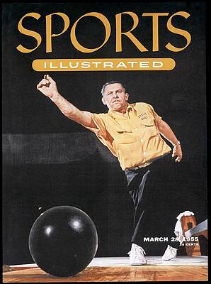 Vintage Photograph - Steve Nagy, 1955 All Star Bowling Tourament Sports Illustrated Cover by Sports Illustrated