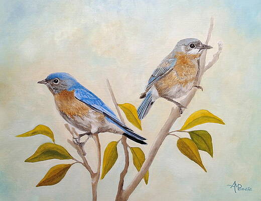 Wildlife Painting - Stillness Of Heart by Angeles M Pomata