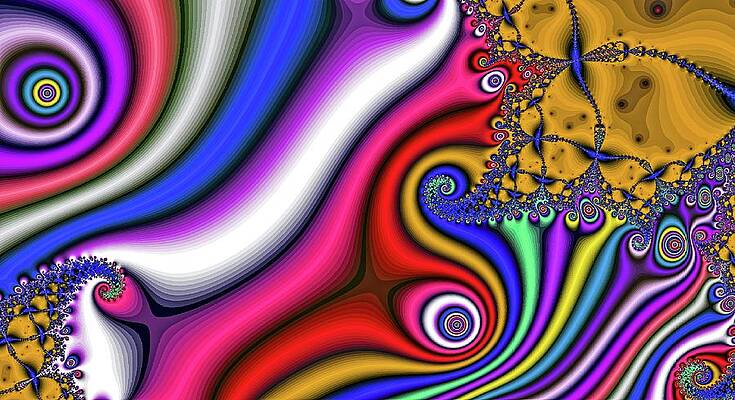 Vibrant Wall Art featuring the digital art Stormy Current Gold by Don Northup