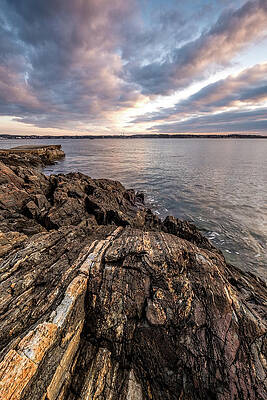 Wall Art featuring the photograph Striations. Leading Lines In The Rocks by Jeff Sinon