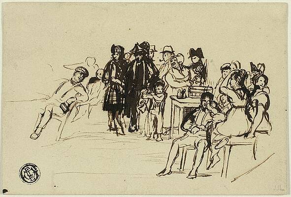 Historical Social Gathering Study Wall Art