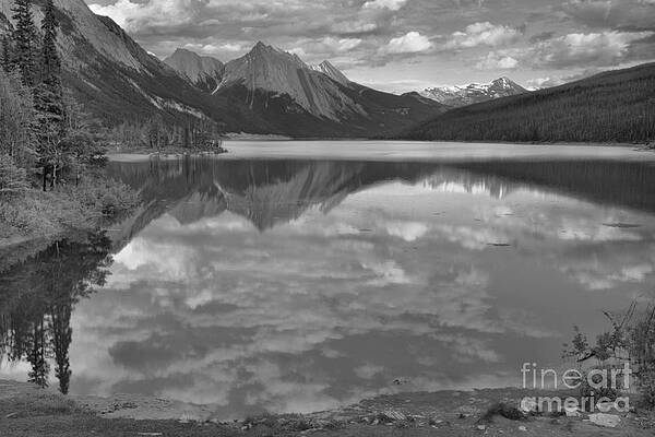 Wall Art featuring the photograph Summer Clouds At Medicine Lake Black And White by Adam Jewell