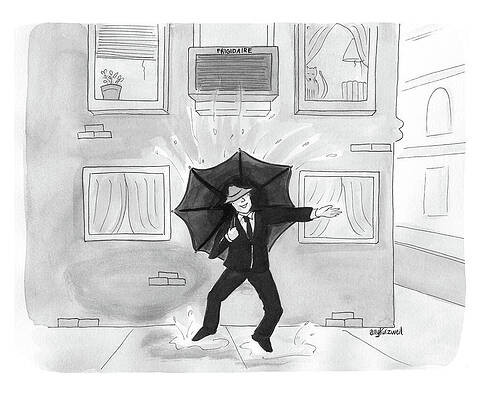 Rain Wall Art featuring the drawing Summer Rain by Amy Kurzweil