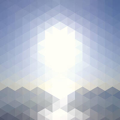 Wall Art featuring the digital art Sun Over The Sea - Abstract Geometric by Bgblue