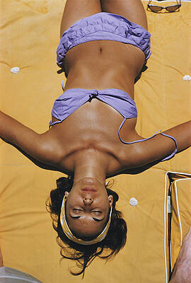 Woman Sunbathing on a Sunny Day Wall Art
