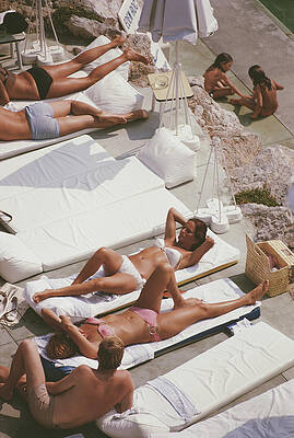 Poolside Relaxation in Summer Sun Wall Art