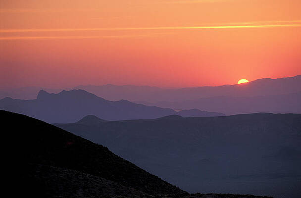 Wall Art featuring the digital art Sunrise Behind Mountains by Heeb Photos