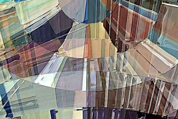 Geometric Digital Art - Sunrise On The Hill by David Manlove