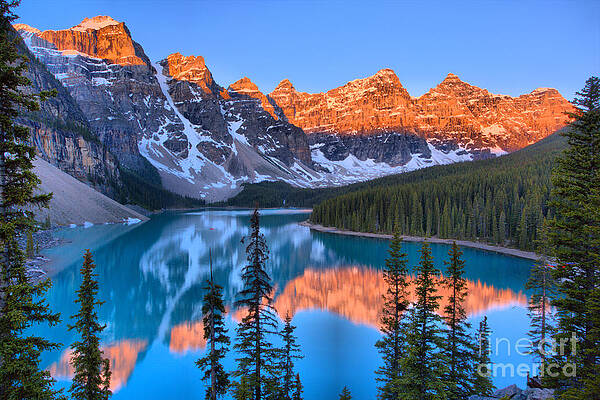 Sunrise Wall Art featuring the photograph Sunrise Spectacular At Moraine Lake 2019 by Adam Jewell