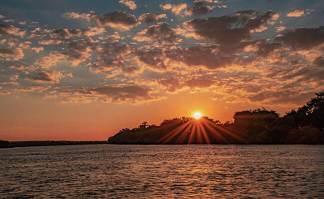 Serene Photograph - Sunset On The Saint Lucia Estuary by Marcy Wielfaert