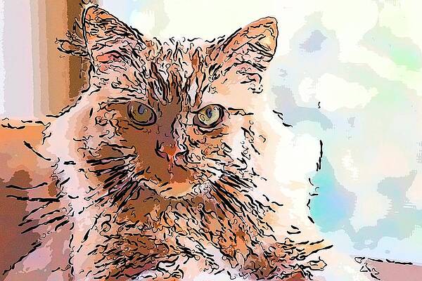 Happy Digital Art - Super Duper Cat Ink by Don Northup