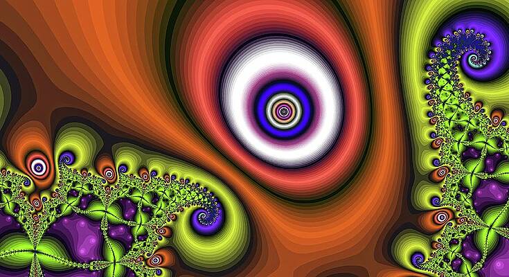 Vibrant Wall Art featuring the digital art Super Hurricane Eye Orange by Don Northup