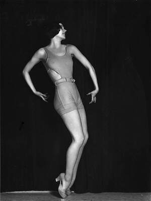 Graceful Pose in Vintage Swimsuit Wall Art