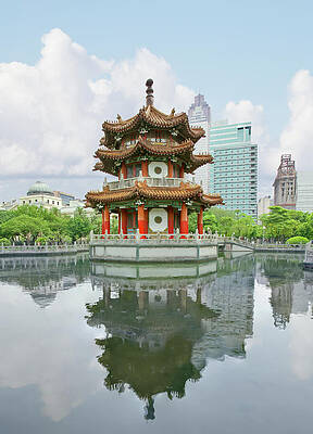 Wall Art featuring the photograph Taipei Pagoda by Ed Freeman