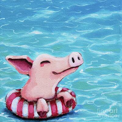 Wall Art featuring the painting Taking In The Sun by Lucia Stewart