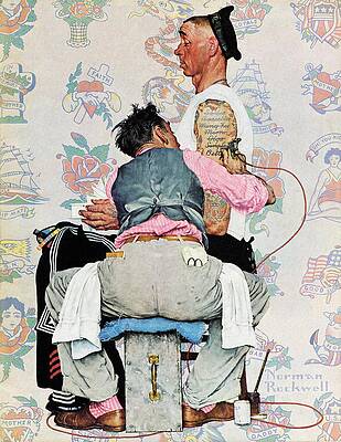 Tattoo Artist by Norman Rockwell