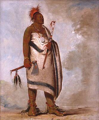 Traditional Painting - Tchong-tas-sab-bee, Black Dog, Second Chief by George Catlin