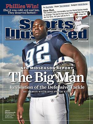 NFL Defensive Tackle on Magazine Cover Photograph