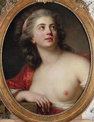 Gaze Painting - Tete De Bacchante by Antoine Vestier