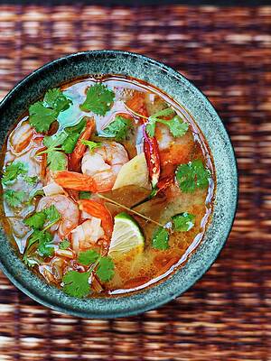 Thai Soup With Prawns, Mushrooms And Chilli Print