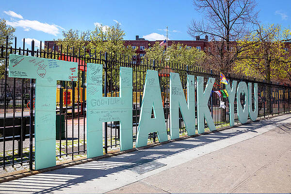 U S Wall Art featuring the digital art Thank You Sign, Elmhurst, Nyc by Claudia Uripos