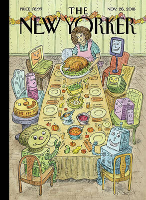 Robots Enjoy Thanksgiving Dinner Print