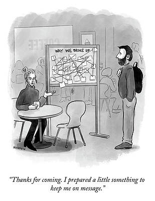 Chart Wall Art featuring the drawing Thanks For Coming by Emily Bernstein