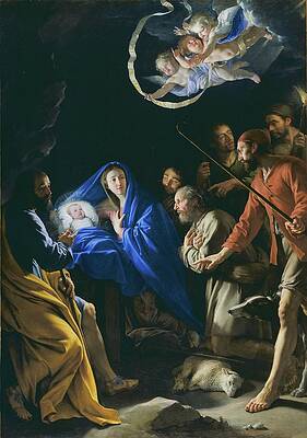Adoration of the Shepherds by Philippe de Champaigne Wall Art