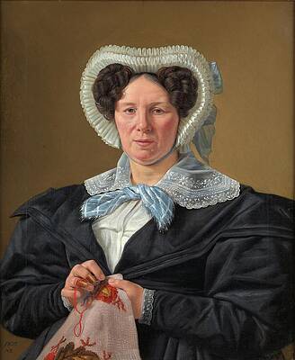 Martinus Rorbye Painting - The Artists Mother, Frederikke Eleonore Cathrine Rorbye by Martinus Rorbye