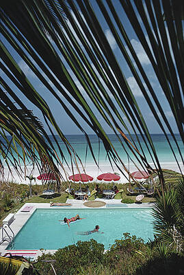 Poolside Oasis by the Ocean Wall Art