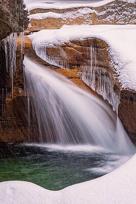 Wall Art featuring the photograph The Basin, Close Up In A Winter Storm by Jeff Sinon