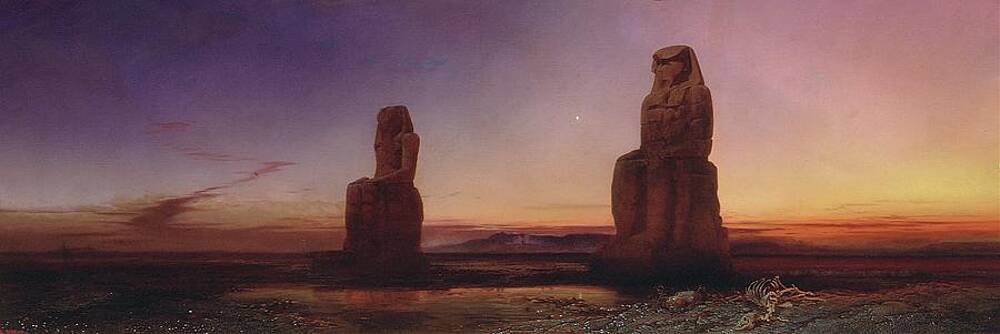 Ancient Statues at Sunset Wall Art