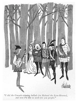 Hood Drawing - The Crusade Winning Ballads by JB Handelsman