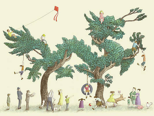 Children Playing in Trees Wall Art
