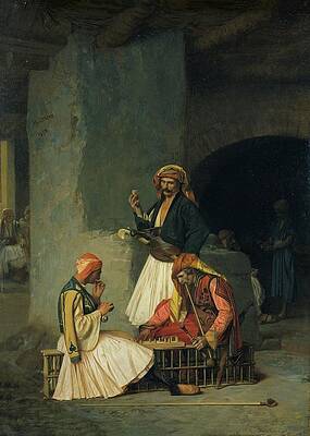 Jean Leon Gerome Painting - The Draught Players by Jean-leon Gerome