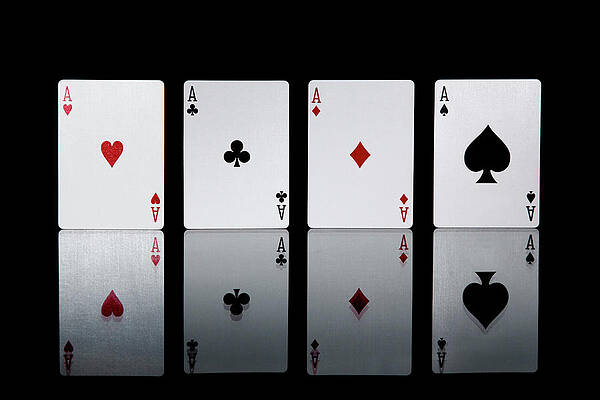 Wall Art featuring the photograph The Four Aces From A Pack Of Playing by Sasha Weleber