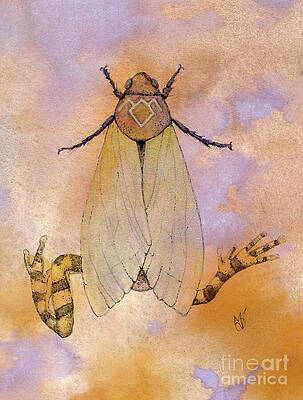 Wall Art featuring the painting The Frog Moth Of Twin Peaks by Marie Stone-van Vuuren