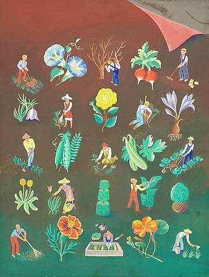 Lawn Painting - The Gardener's Yearbook by Ilonka Karasz